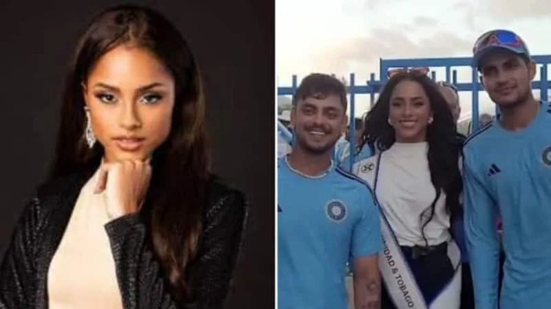 Miss World Trinidad and Tobago Ache Abrahams' Enchanting Encounter with Team India's Cricket Stars