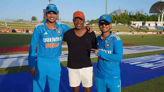 Meeting Legends: Ishan Kishan and Shubman Gill with Brian Lara