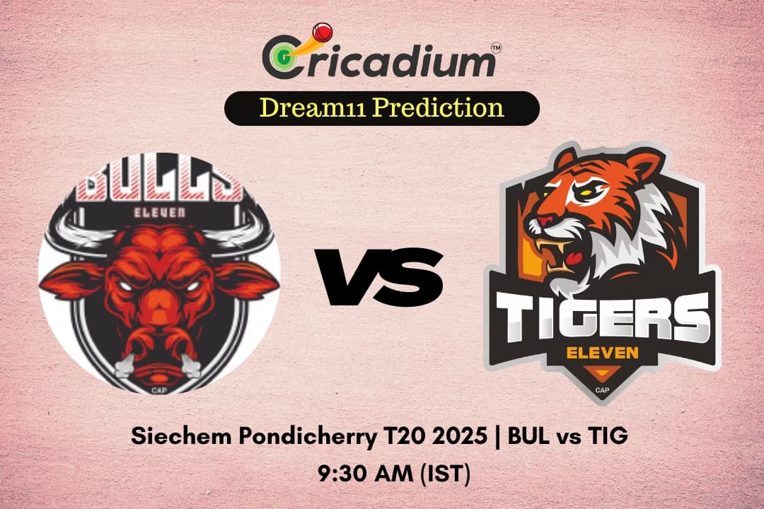 BUL vs TIG Dream11 Prediction Match 15 of Siechem Pondicherry T20 2025