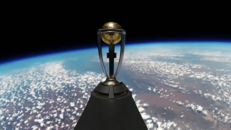 ICC World Cup 2023: World Cup Trophy Shines Near Charminar