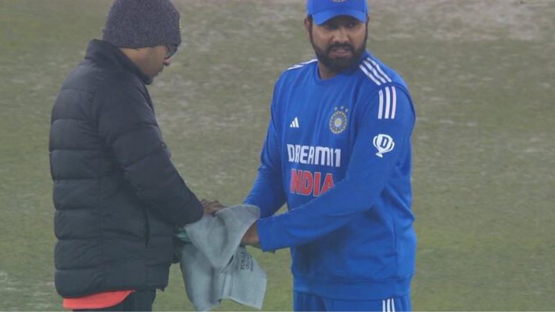 Rohit Sharma Tackles Mohali Cold with Hot Water Bag