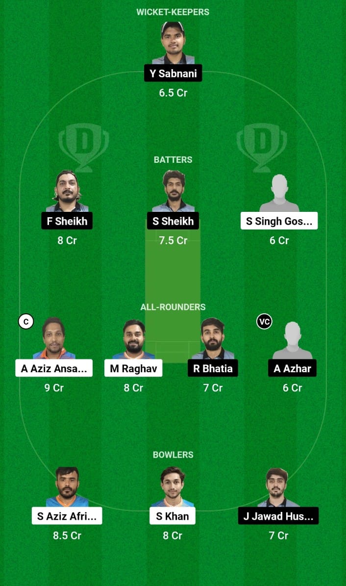 DDD vs SRE Dream11 Prediction Match 47 ICCA Arabian Cricket League 2024