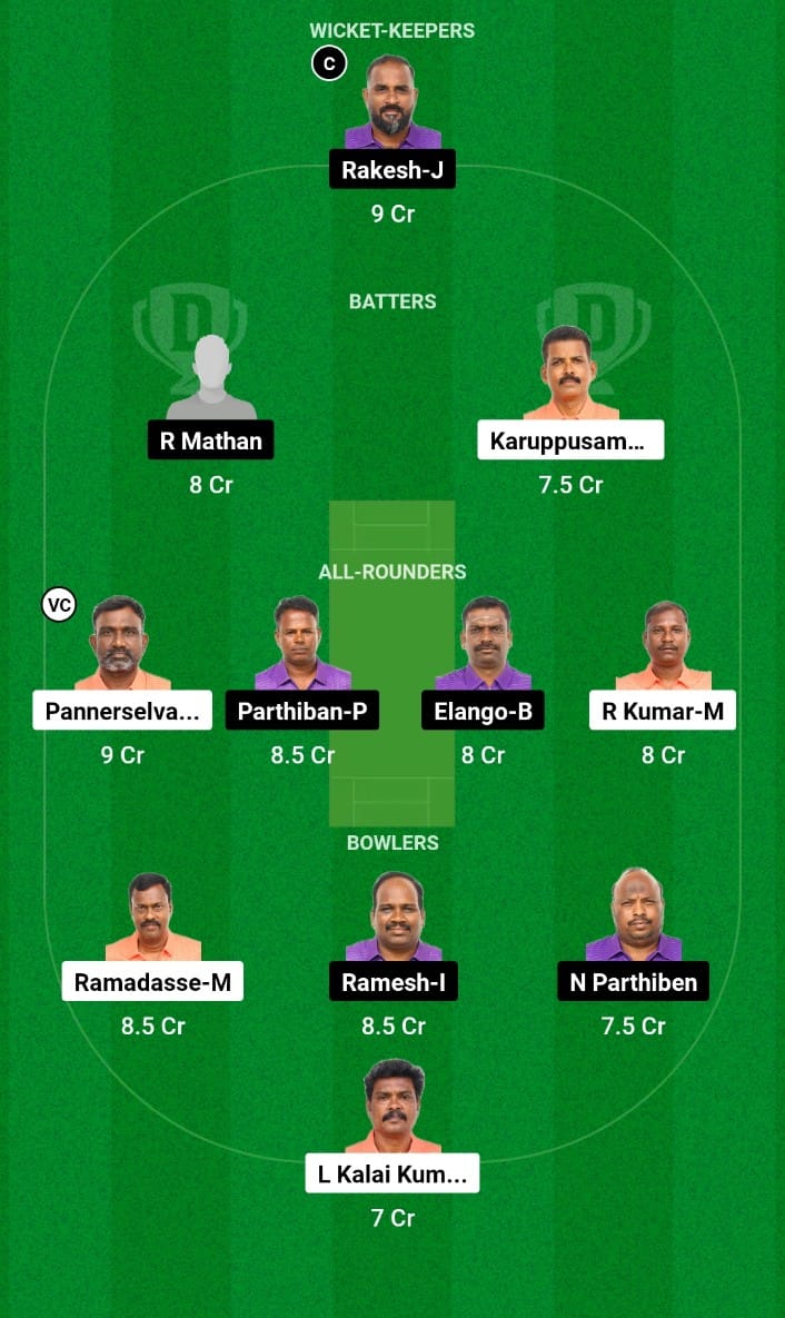 KXI vs PSXI Dream11 Prediction Match 26 Pondicherry Masters T10 2024