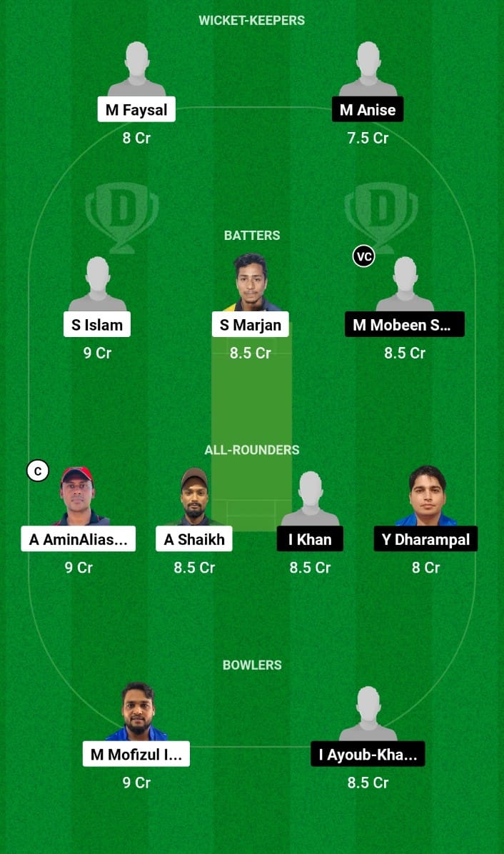 KJC vs JKW Dream11 Team Kuwait Ramadan T10 Challengers Cup 2024 Match 8