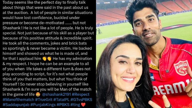 Preity Zinta's Joy Over Shashank Singh's Batting Brilliance