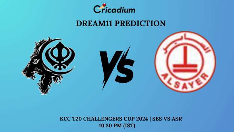 SBS vs ASR Dream11 Prediction Match 28 KCC T20 Challengers Cup 2024
