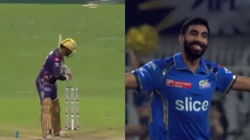 Bumrah's misleading Yorker takes wicket, Narine off to the pavillion