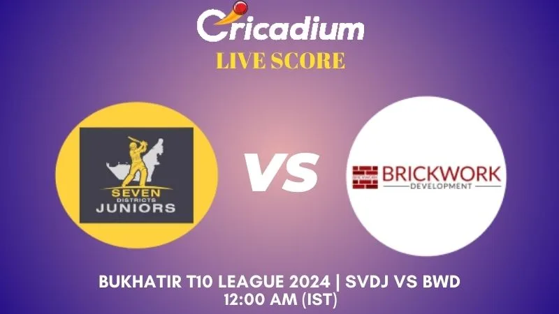 Bukhatir T10 League 2024 Match 36 2024 Warm-Up Match SVDJ vs BWD Live Score