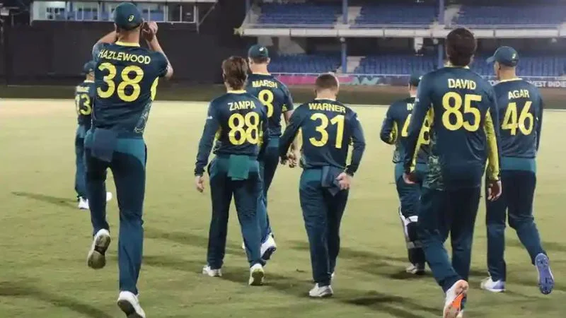 T20 World Cup warm-up match, a nine-man Australian team secured a victory over Namibia