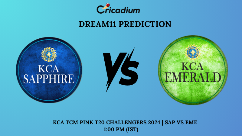 SAP vs EME Dream11 Prediction Match 20 KCA TCM Pink T20 Challengers 2024