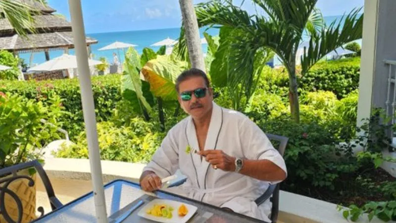 Ravi Shastri's Island Life: Quirky Breakfast Post from Antigua