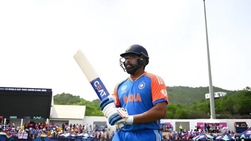 Rohit Sharma Reaches Fifty with a Sweep Shot Six off Sam Curran