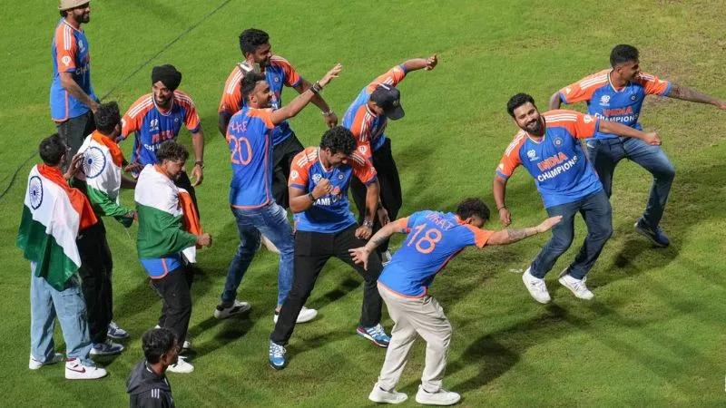 Indian Players Celebrate in Special Jersey with Dhol at Wankhede