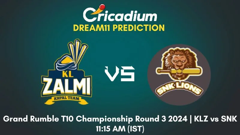 KLZ Vs SNK Dream11 Prediction Match 3 Grand Rumble T10 Championship ...