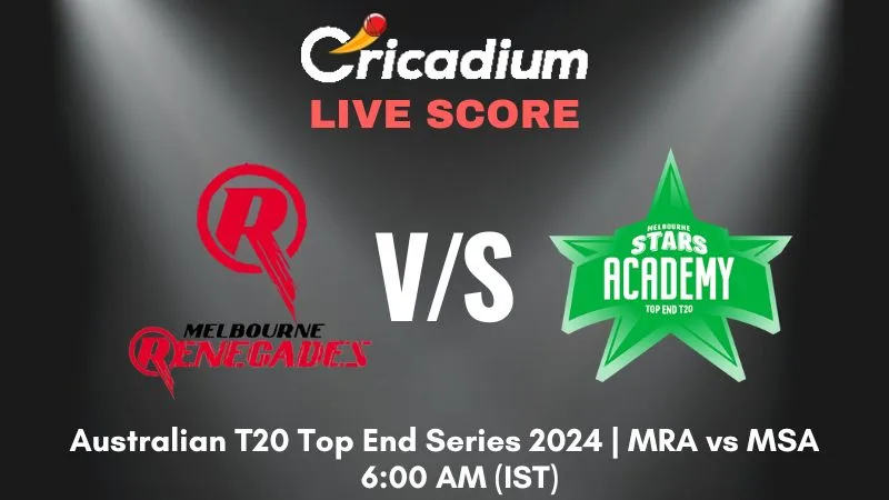 Australian T20 Top End Series 2024 2nd T20I MRA vs MSA Live Score