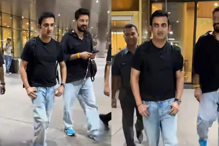 Gautam Gambhir Spotted at Airport Before Bangladesh Test Series