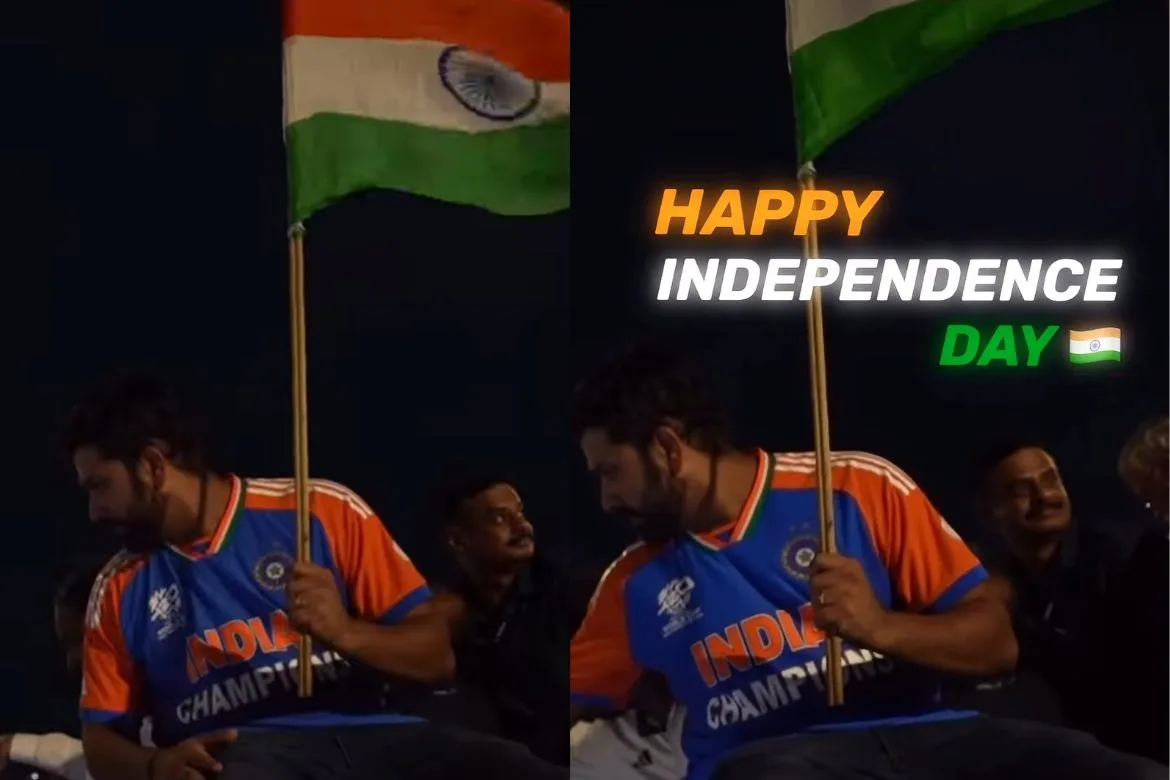 Rohit Sharma Celebrates Independence Day with T20 World Cup Parade Video