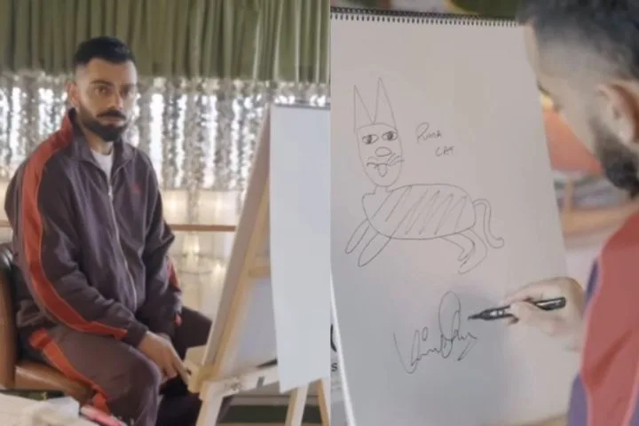 Virat Kohli Draws Puma Cat, Sparks Memes