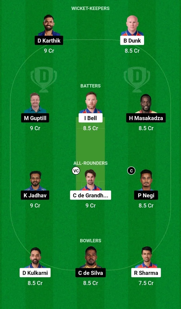 IC vs SSS Dream11 Prediction 5th T20I Legends League Cricket 2024 
