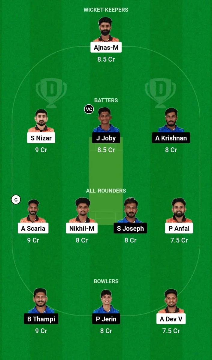 CG vs KBT Dream11 Prediction 22nd T20I Kerala T20 Trophy 2024