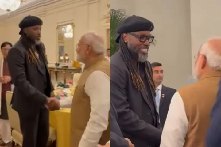 Chris Gayle Meets PM Modi During Jamaican PM's Visit