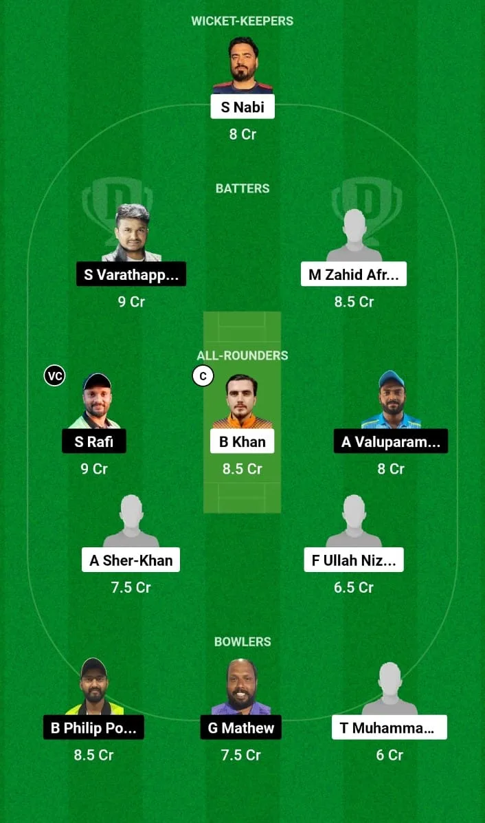 AS vs KRM Dream11 Prediction 9th T20I KCC T20 Challengers A League 2024