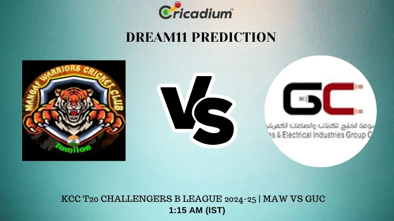 MAW vs GUC Dream11 Prediction 17th T20I of KCC T20 Challengers B League 2024-25